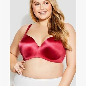 Avenue Woman's Plus-Size Knitted Laced Red Underwire Bra Sz 36DDD